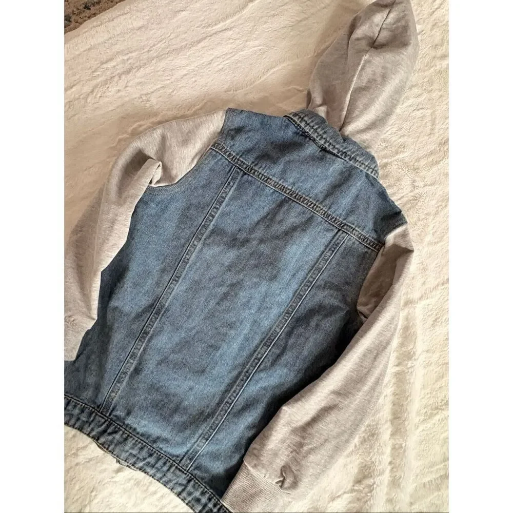 Little Bipsy Hooded Denim Jacket Size 5T 6T